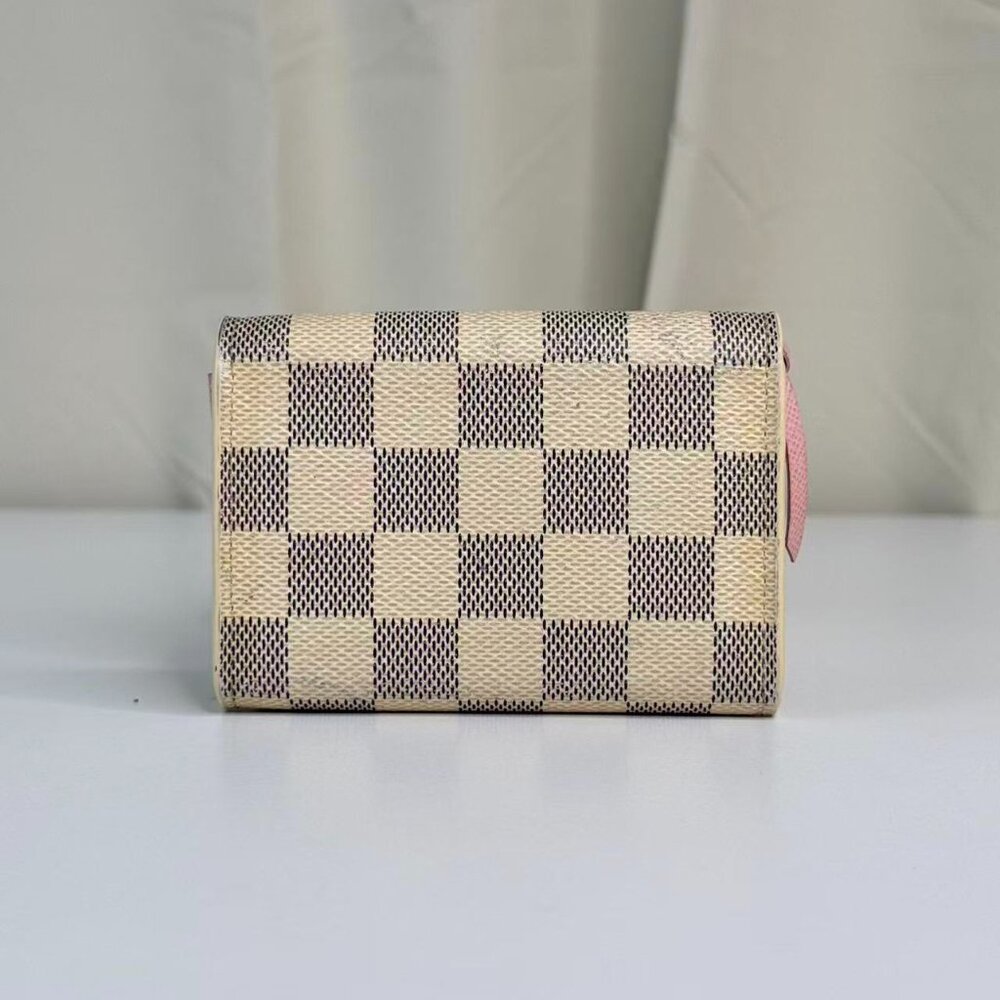 Louis Vuitton Damier Azur Wallet with Classic Checkerboard Design and PinkButton - Picture 2 of 8